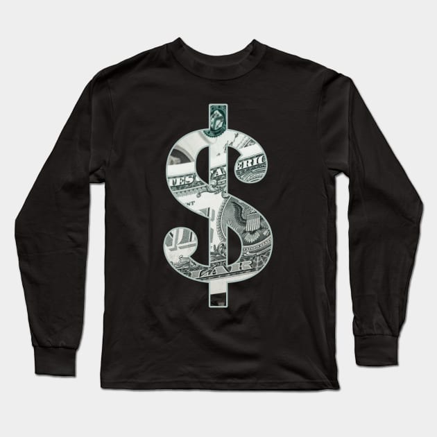 Dollar Sign Long Sleeve T-Shirt by McNutt